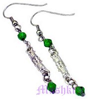 Glass bead hanging earring - click here for large view